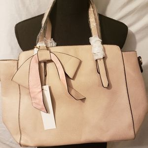 New Blush Bow accented  handbag